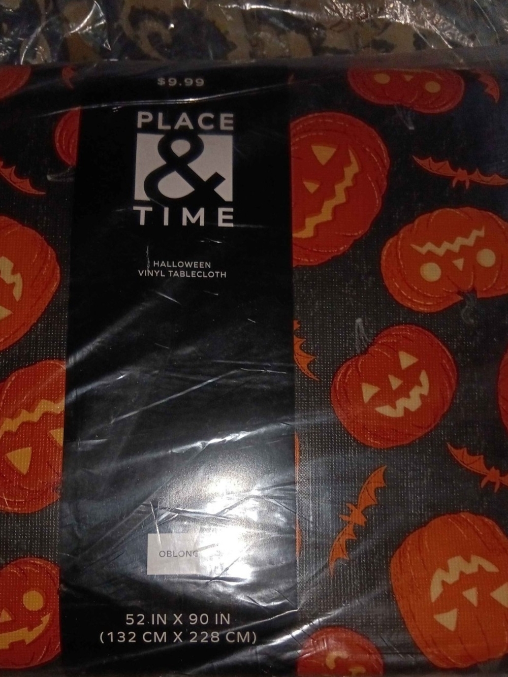 Place & Time Halloween Vinyl Tablecloth 52" x 90" Oblong